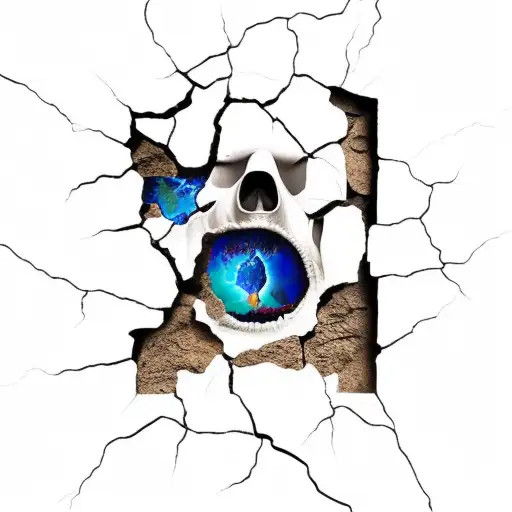 cracked wall tattoo design idea