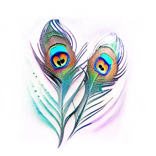 peacock feather fade tattoo design idea