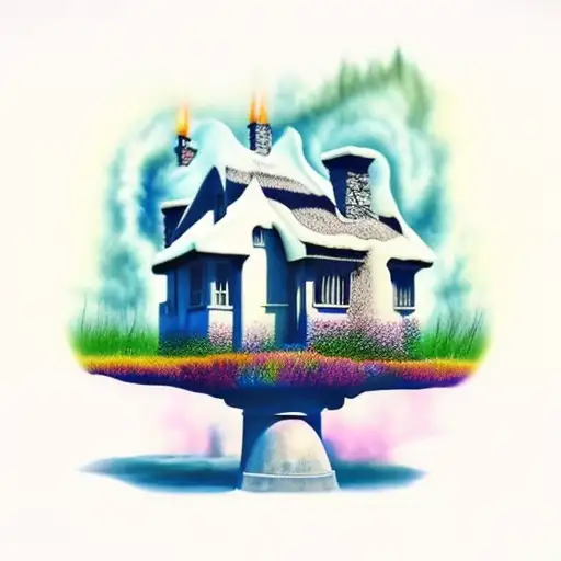 cottage tattoo design idea