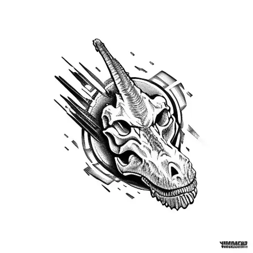 dinosaur skull tattoo design idea