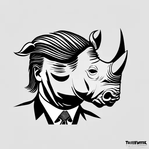 Donald Trump riding rhino tattoo design idea