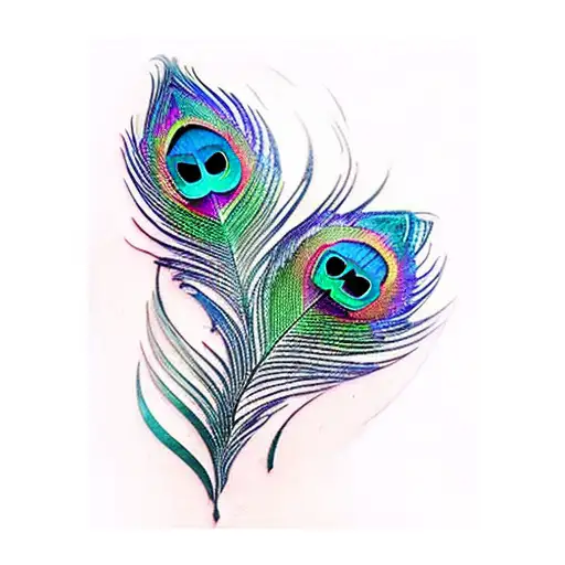peacock feather fade tattoo design idea