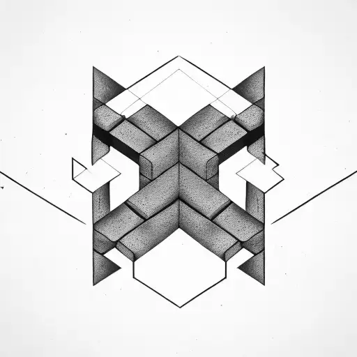 brick wall flat tattoo design idea