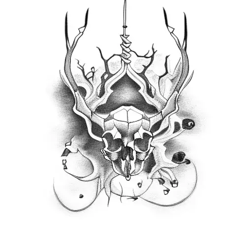 animal skull tattoo design idea