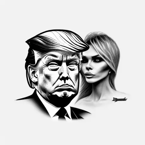 donald trump riding tattoo design idea