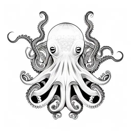 octopus eating carmel popcorn tattoo design idea