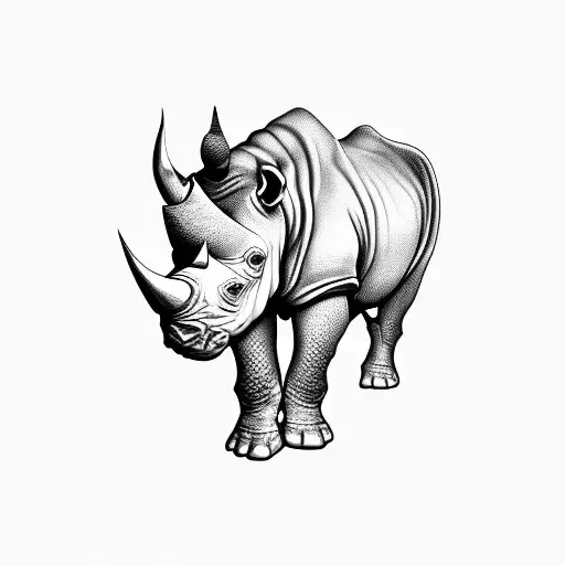 russian rhino tattoo design idea