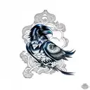 Raven tattoo design idea