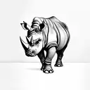rhino woman tattoo design idea