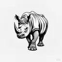 rhino woman tattoo design idea