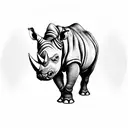 rhino woman tattoo design idea