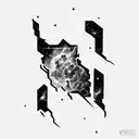 cracked wall nebula tattoo design idea