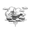 riding cloud tattoo design idea