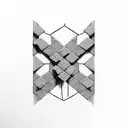 brick wall flat tattoo design idea