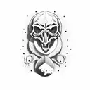 dinosaur skull tattoo design idea