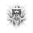 Jesus and love tattoo design idea