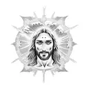 Jesus and love tattoo design idea