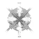 three crosses with bible verse tattoo design idea