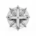 three crosses with bible verse tattoo design idea