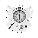 Date of birth with analog clock  tattoo design idea