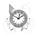 Date of birth with analog clock  tattoo design idea