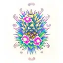 Pineapple tattoo design idea