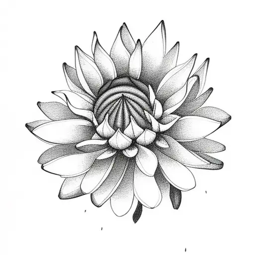  flower arrangement includes:  lotus, sunflower, chrysanthemum, jasmine (or flower that symbolises luck), tattoo design idea