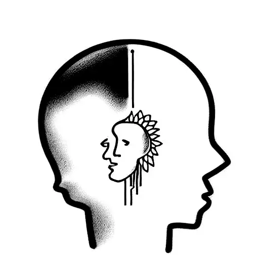 tatoo representing two sides of my brain: rational part from my dad and emotional part form my mom tattoo design idea