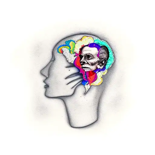 tatoo representing two sides of my brain: rational part from my dad and emotional part form my mom tattoo design idea
