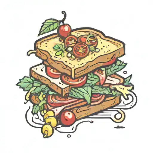 sandwich italian  tattoo design idea