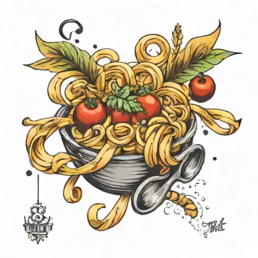 pasta tattoo design idea