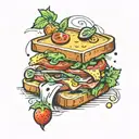 sandwich italian  tattoo design idea