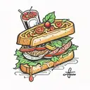 sandwich italian  tattoo design idea