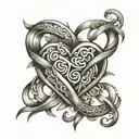 infinity Z D heart intertwined tattoo design idea