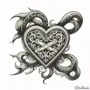 infinity Z D heart intertwined tattoo design idea
