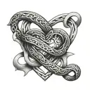infinity Z D heart intertwined tattoo design idea