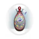 Oval potion bottle with Thunder inside collored tattoo design idea