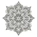  snowflake combined with paw tattoo design idea