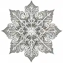  snowflake combined with paw tattoo design idea