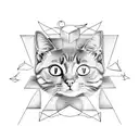 grey cat her name is Hermione and she died tattoo design idea