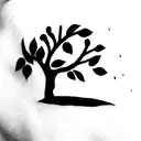 Pomegranate on a tree tattoo design idea