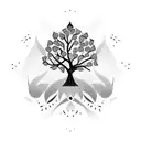 Pomegranate on a tree tattoo design idea