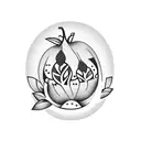 Pomegranate on a tree tattoo design idea