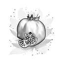 Pomegranate on a tree tattoo design idea