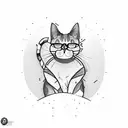 schrodinger cat tattoo design idea