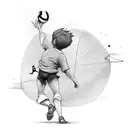 Peter Pan playing volleyball tattoo design idea