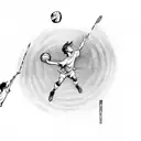 Peter Pan playing volleyball tattoo design idea