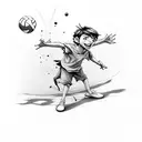 Peter Pan playing volleyball tattoo design idea