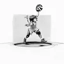Peter Pan playing volleyball  tattoo design idea