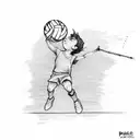 Peter Pan playing volleyball  tattoo design idea